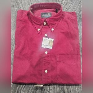 Men's Burgundy Casual Button Down Shirt